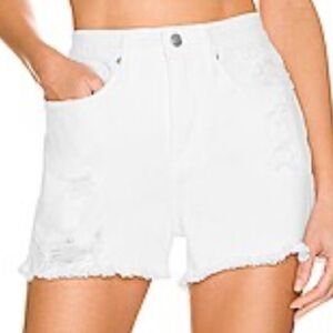 Good American White Denim Shorts Jean Cutoff Shorts